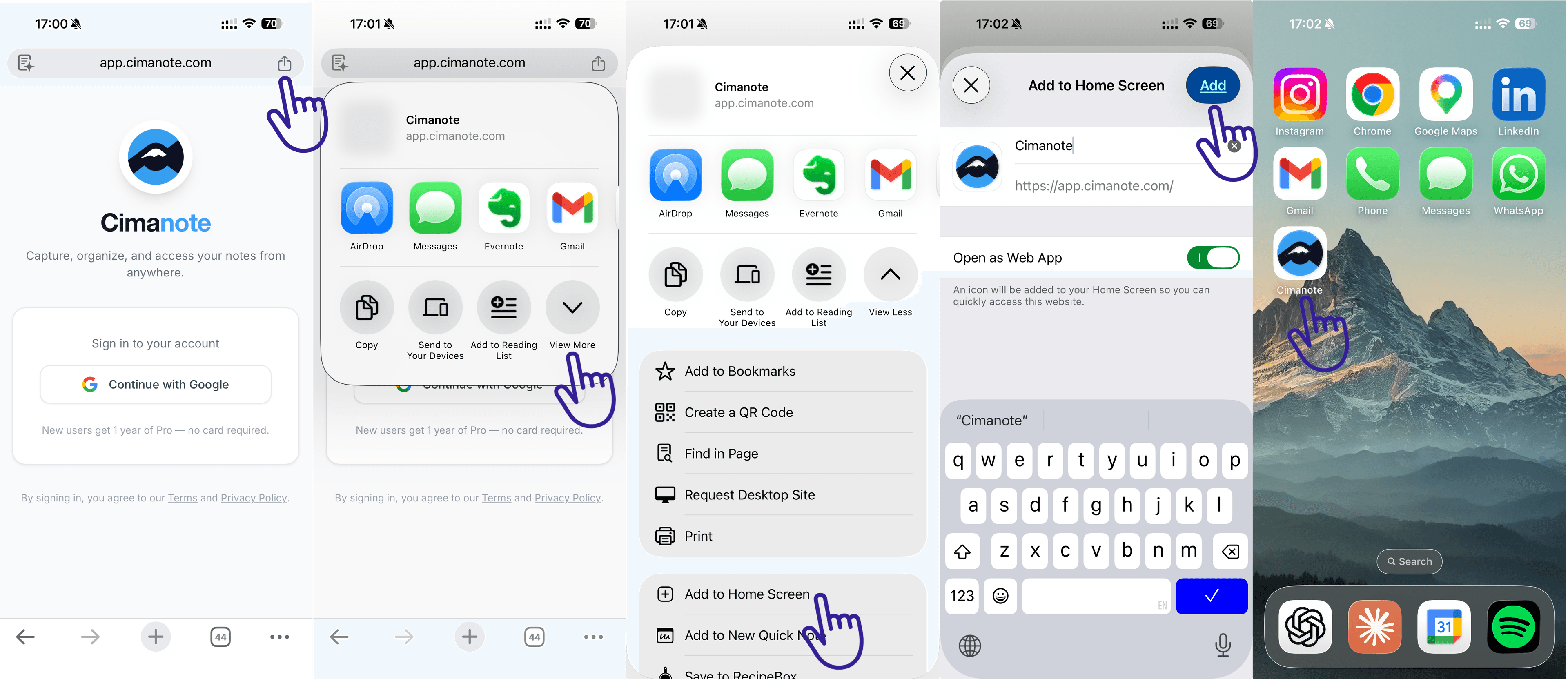 Step-by-step guide to install Cimanote on your phone