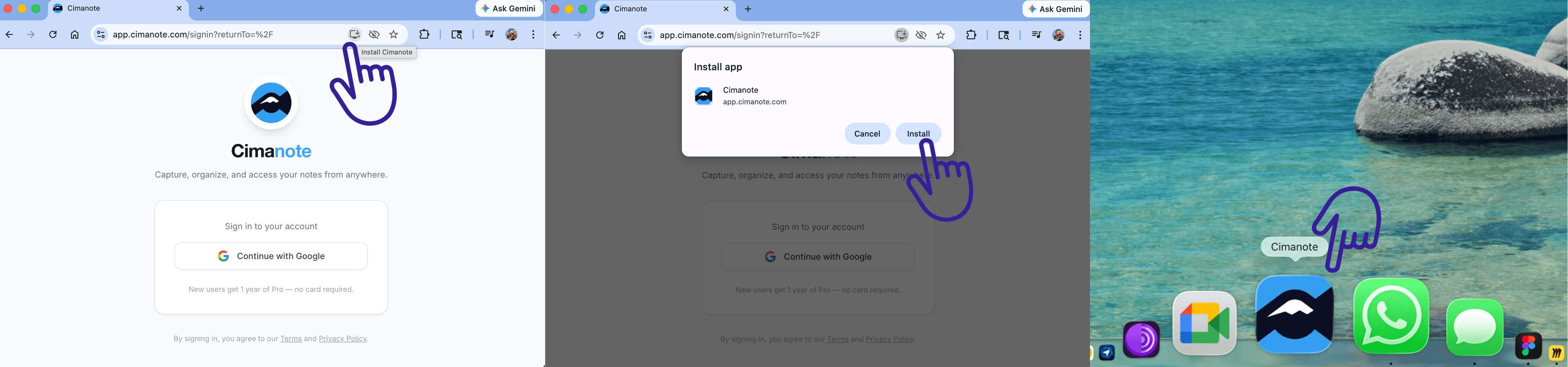 Install Cimanote on desktop